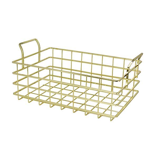 Gold Wire Tray Storage Basket, Dunelm, £12
