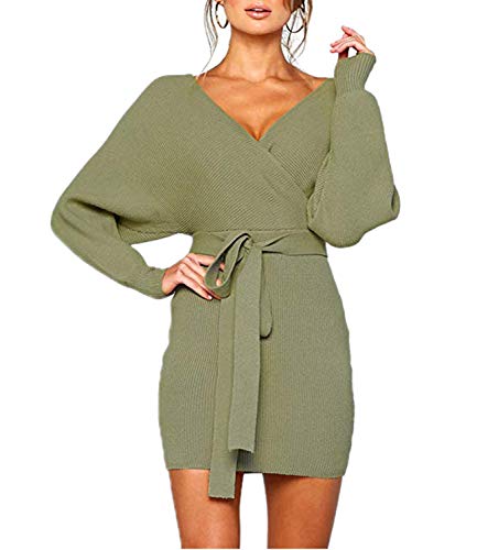 Mock Wrap Sweater Mini Dress 
