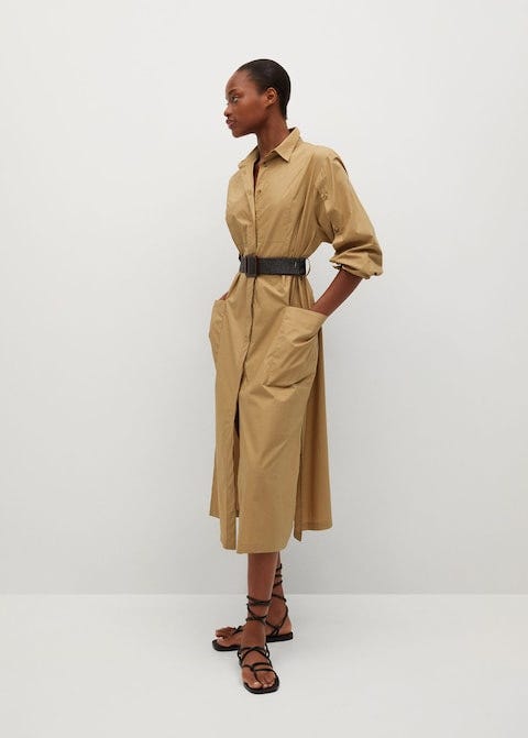 Popelin Belt Dress