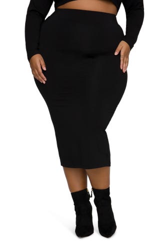 Good American Knit Midi Skirt (Plus Size)