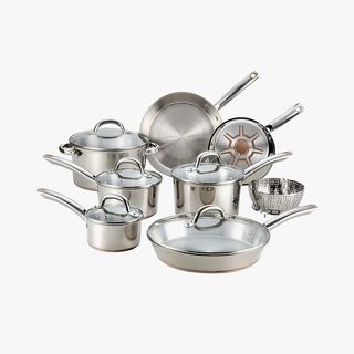 Ultimate Stainless Steel Copper Bottom, 13-Piece Cookware Set