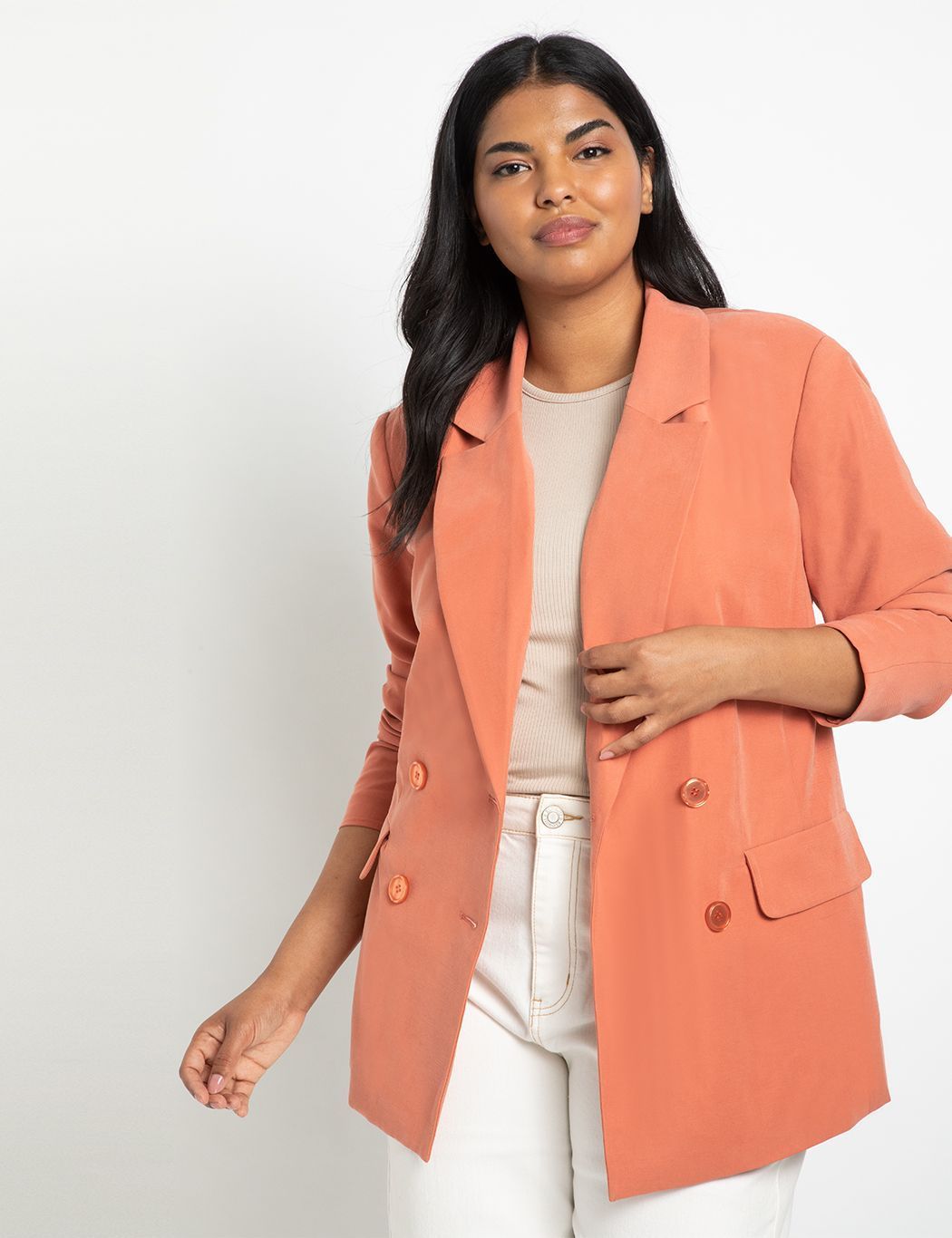 plus size blazer long