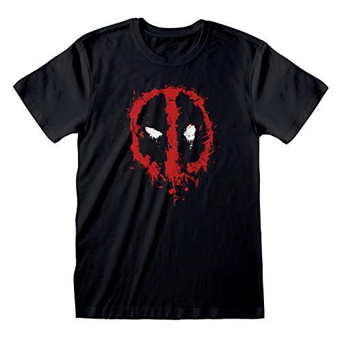 Marvel Deadpool 'splat face' logo T-shirt