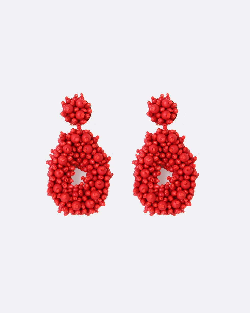 Red Beaded Earrings