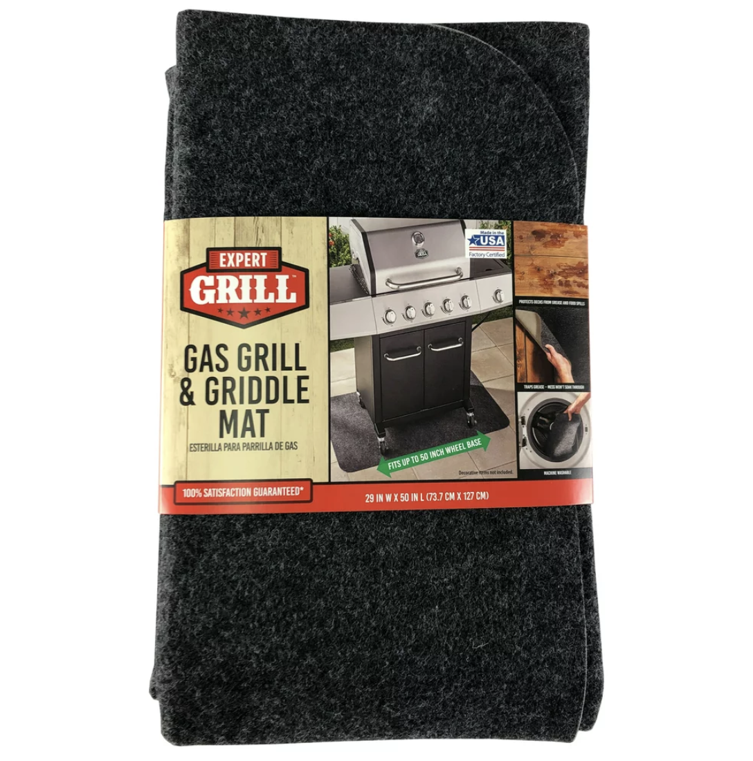 36 x 54.1 inches Under The Grill Protective Deck and Patio Mat Use This Absorbent Grill Pad Floor Mat for Your BBQ Grilling Gear Gas Electric Grill Without Grease Splatter and Other Messes 