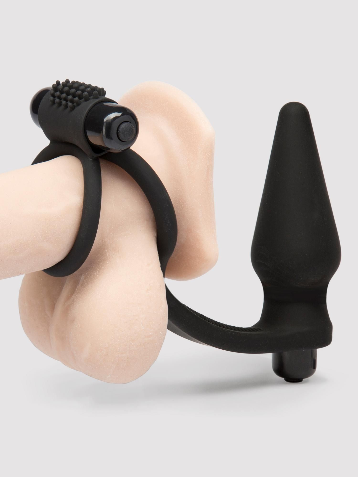 Wowzer 7 Function Double Cock Ring and Vibrating Butt Plug