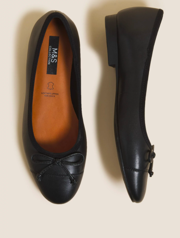 kort At deaktivere mild Chanel ballet flat dupe: M&S £39.50 leather pumps look designer