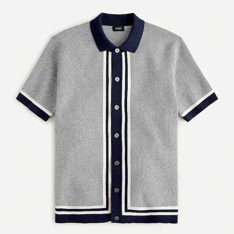 Cotton Bird's-Eye Short-Sleeve Polo Shirt