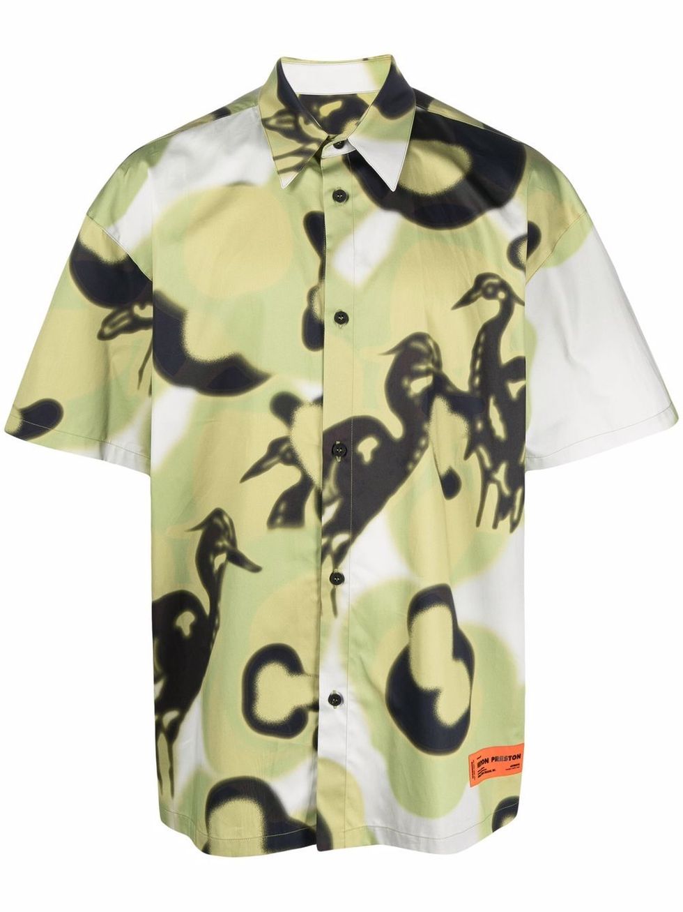 Bird-Print Bowling Shirt