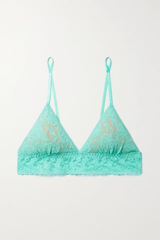 + NET SUSTAIN Signature stretch-lace soft-cup triangle bralette