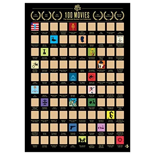 100 Movies Scratch Off Poster 