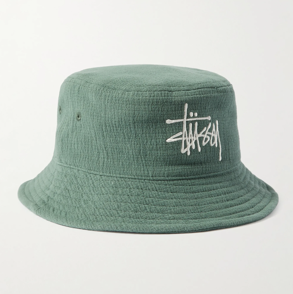Logo-Embroidered Cotton-Gauze Bucket Hat
