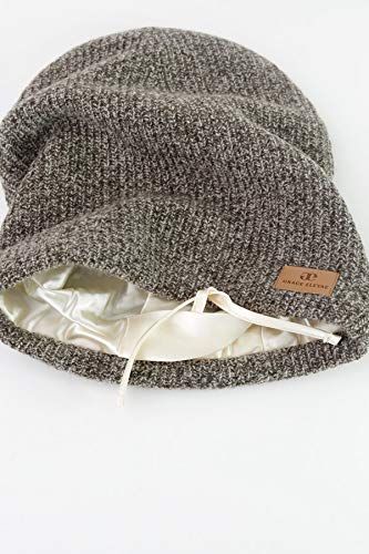 Adjustable Satin-Lined Wool Beanie Hat 