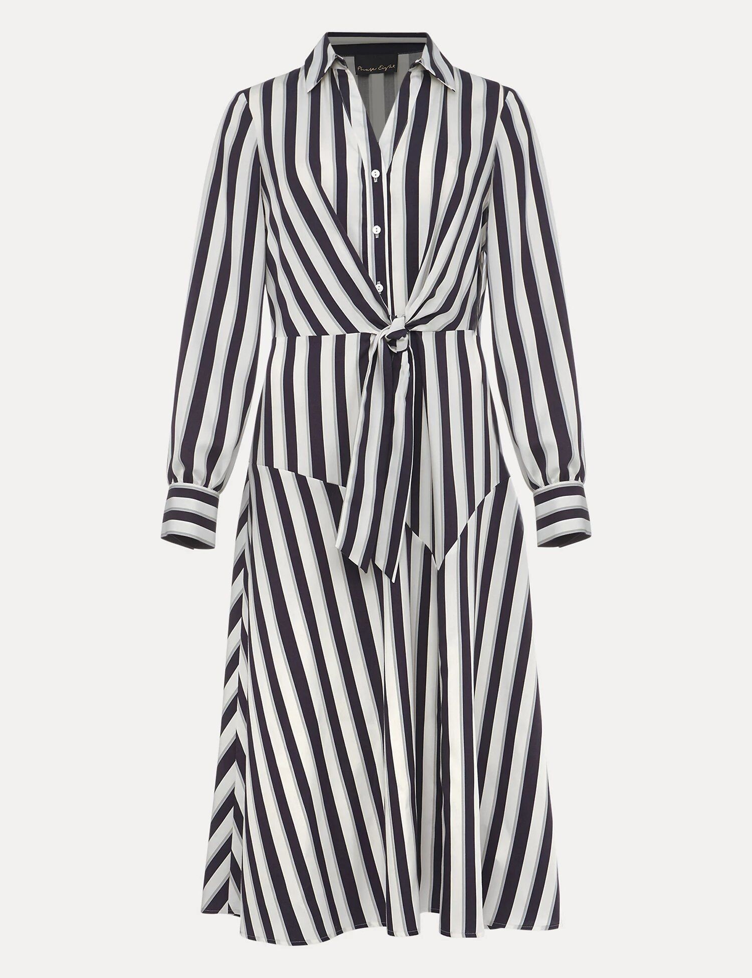 Black and white striped jersey outlet dress