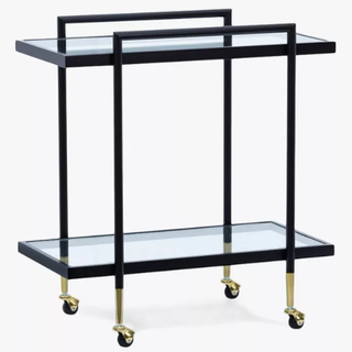 Cole Glass Bar Cart, Black