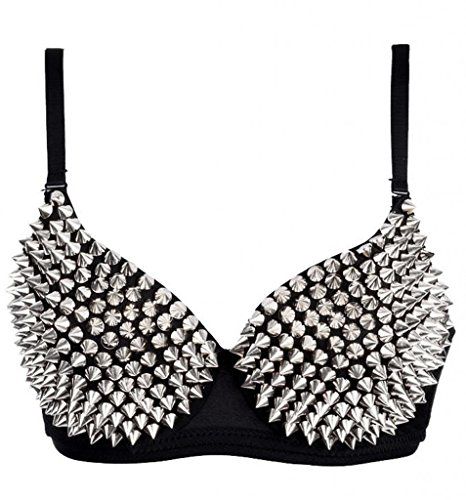 Alivila.Y Fashion Metallic Spike Punk Goth Bra