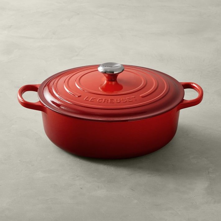 Signature Enameled Cast Iron Round Wide Dutch Oven