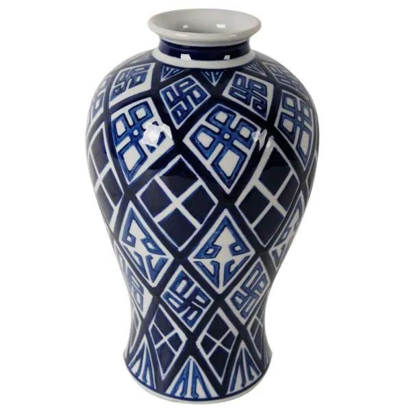 Blue and White Decorative Vase
