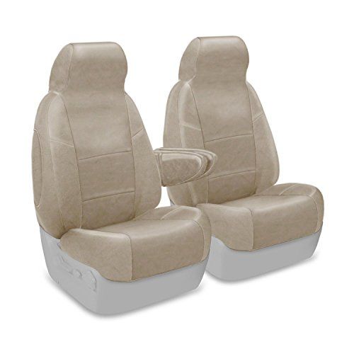 Coverking Custom Fit Front 50/50 Highback Bucket Seat Cover for Select Ford Excursion Models - Rhinohide (Sand)