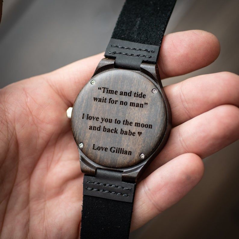 Engraved Wooden Watch