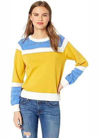 Colorblock Boxy Pullover Sweater