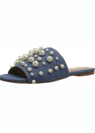 Faris Slide Sandal with Pearls