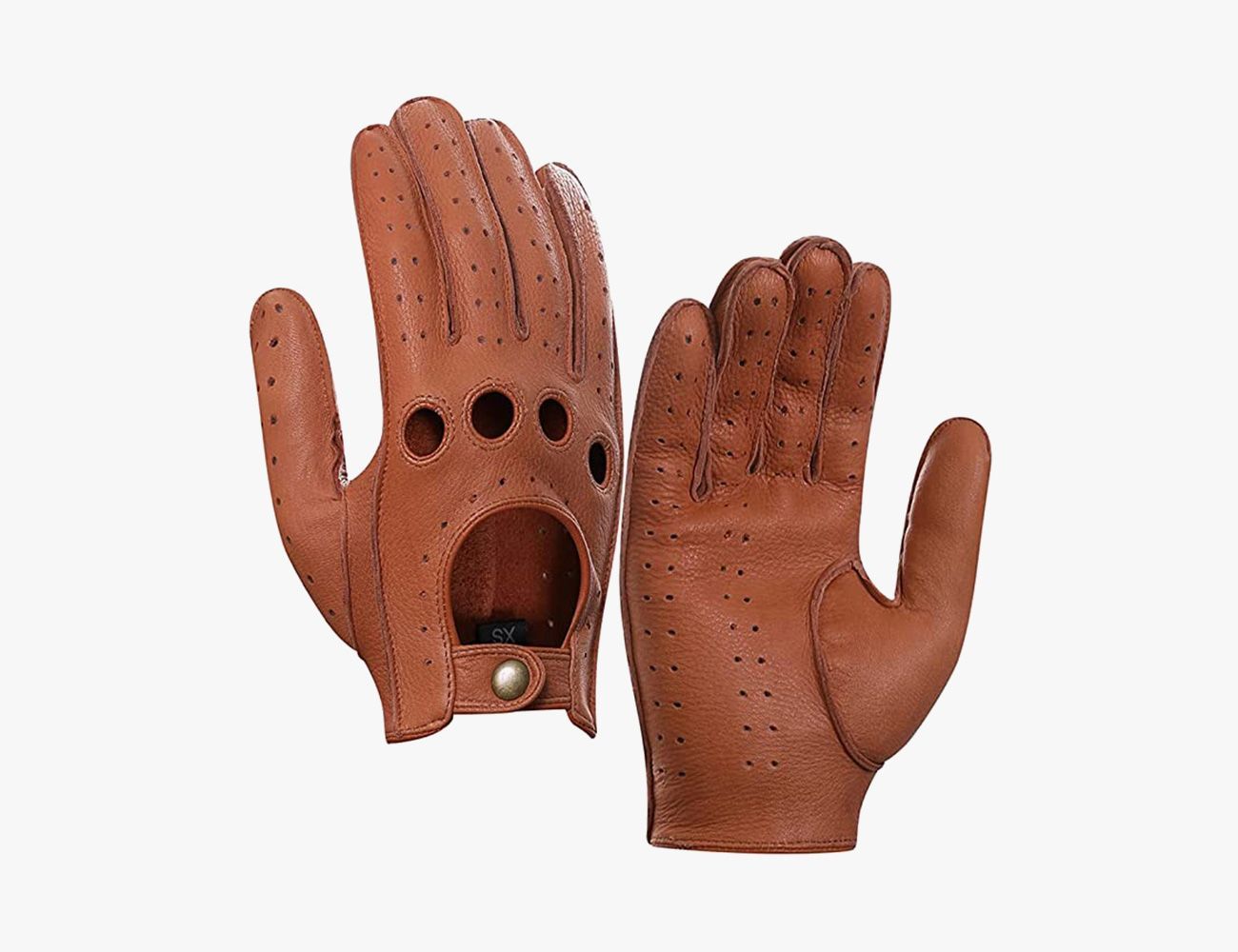 Riparo Motorsports Men's Fingerless Half Finger Driving Fitness Motorcycle Cycling Unlined Leather Gloves 
