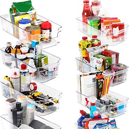  HapiLeap Plastic Storage Bins, Multiple Colour