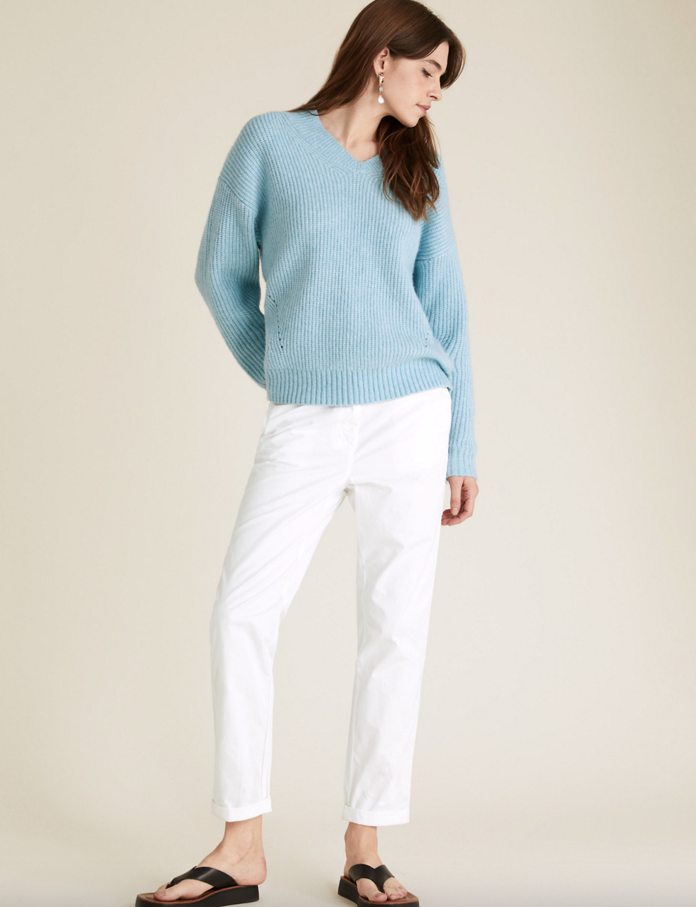 Pure Cotton Tapered Chinos [inside leg : Short; waist : 12]