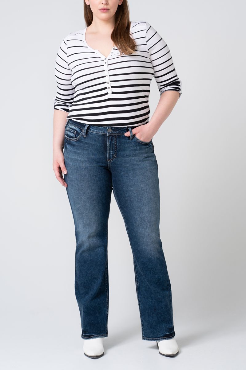 A3 Denim Women's Plus Size High Rise Wide Leg Jeans 