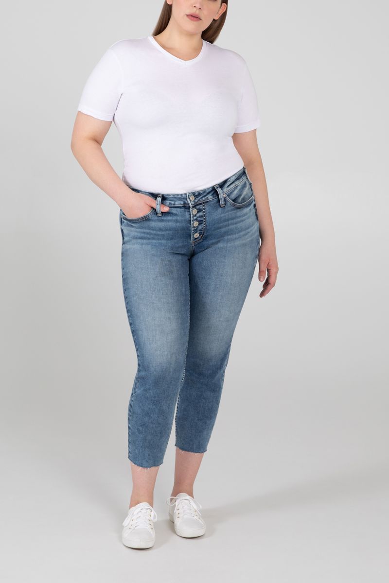 Suki Plus-Size Mid-Rise Skinny Crop Jeans 