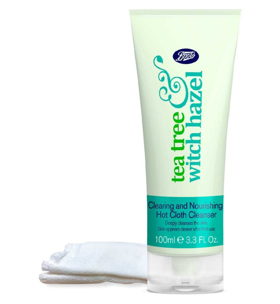 Boots Tea Tree & Witch Hazel Clearing and Nourishing Hot Cloth Cleanser 