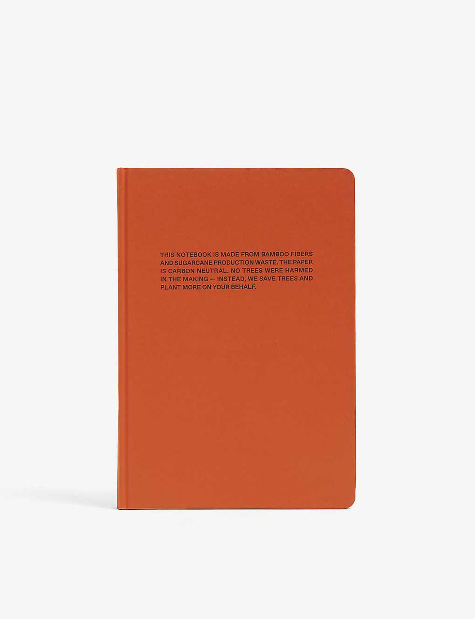 Text-print hardback bamboo notebook