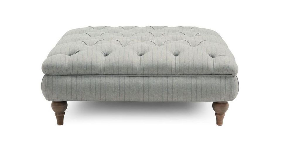 Country Living Charlbury Pinstripe Button Footstool