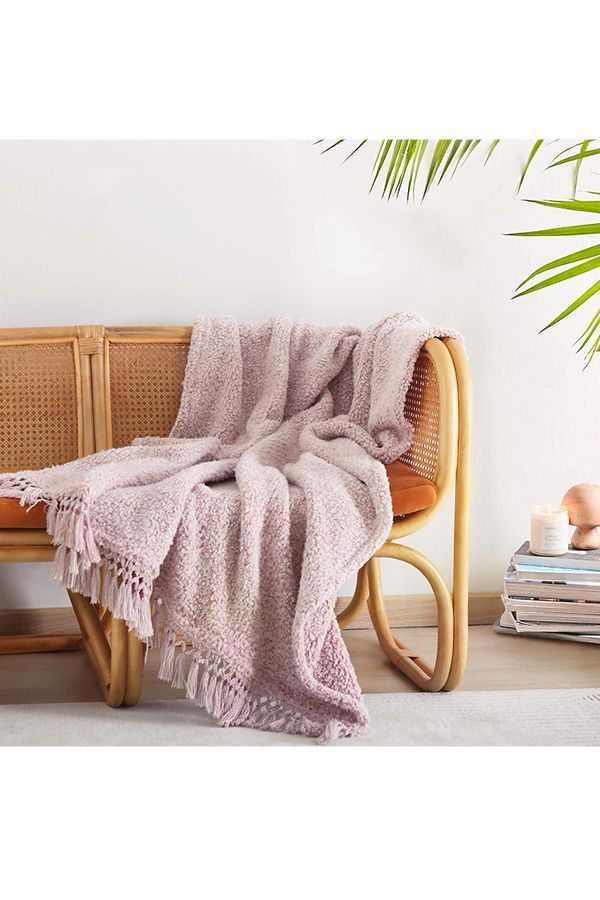 Sherpa Decorative Fall Throw Blanket with Tassel