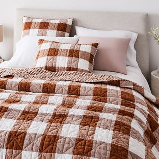 Heather Gingham Bedspread & Pillowcases