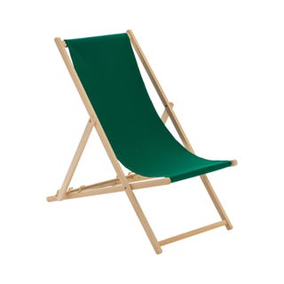 Harbour Housewares Folding Wooden Deck Chair - Green