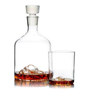Whiskey Peaks Mountain Decanter + American Mountain Set of 4 Whiskey Glasses Whiskey Peaks Mountain Decanter + American Mountain Set of 4 Whiskey Glasses