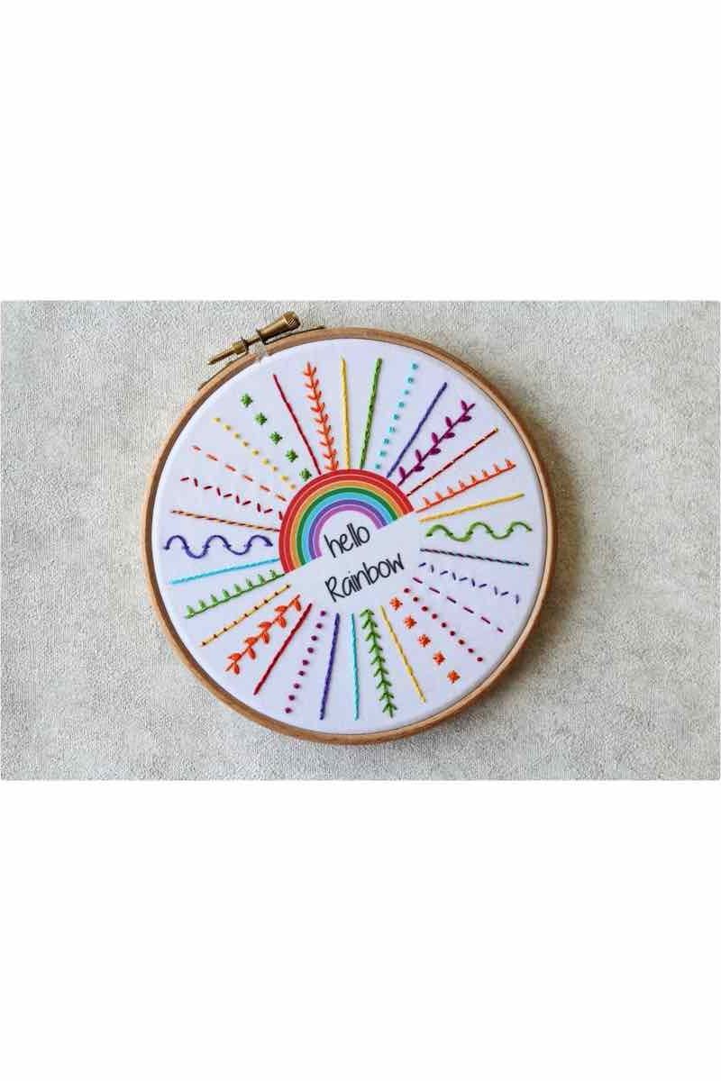 Hello Rainbow Beginner Embroidery Kit