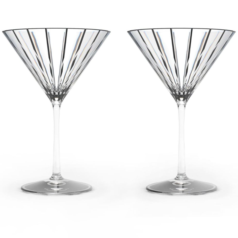 Pair Of Crystal Martini Glasses