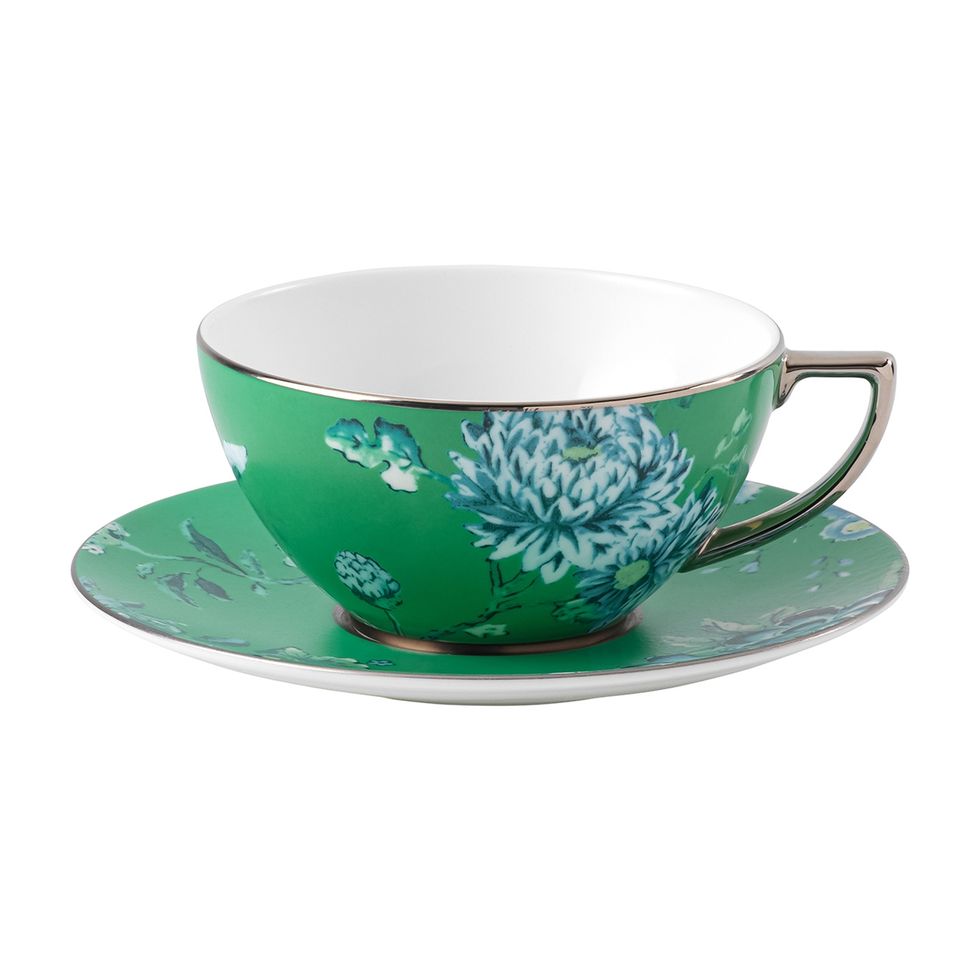 Chinoiserie Green Teacup & Saucer