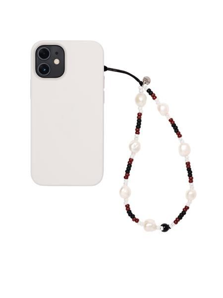 Black & white beads phone strap Y2K Indie