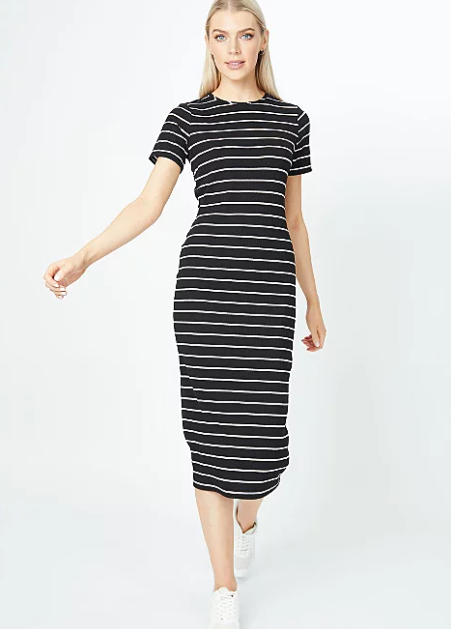 black and white striped dress formal