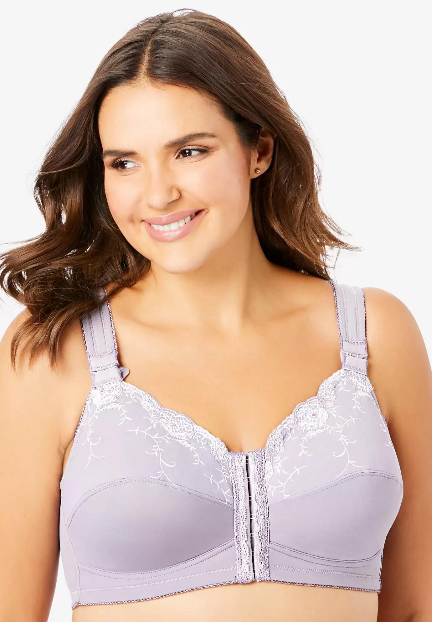 HACI Women's Full Coverage Non Padded Wirefree Plus Size Minimizer Bra for Large Bust Support Seamless 