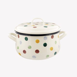 Polka Dot Medium Enamel Casserole Pot