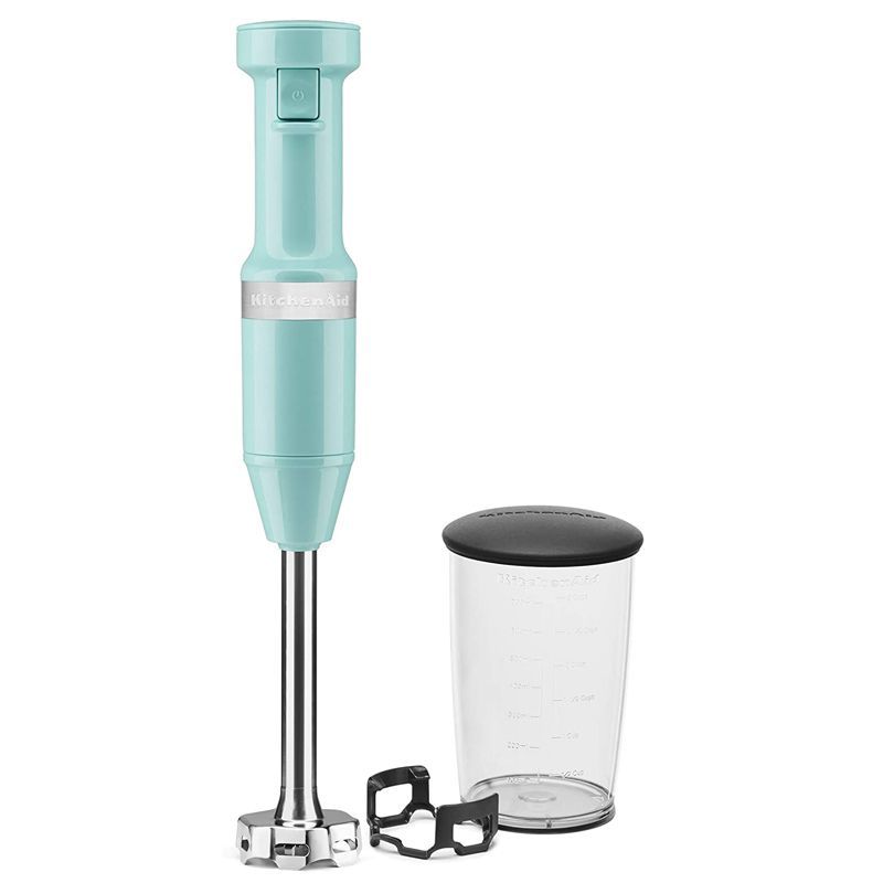 Kealive Hand Immersion Blender Stainless Steel Adjustable Speed 2-in-1 Hand Blender with 600ml Tritan Travel Cups BPA Free One Touch Control Immersion Blender 