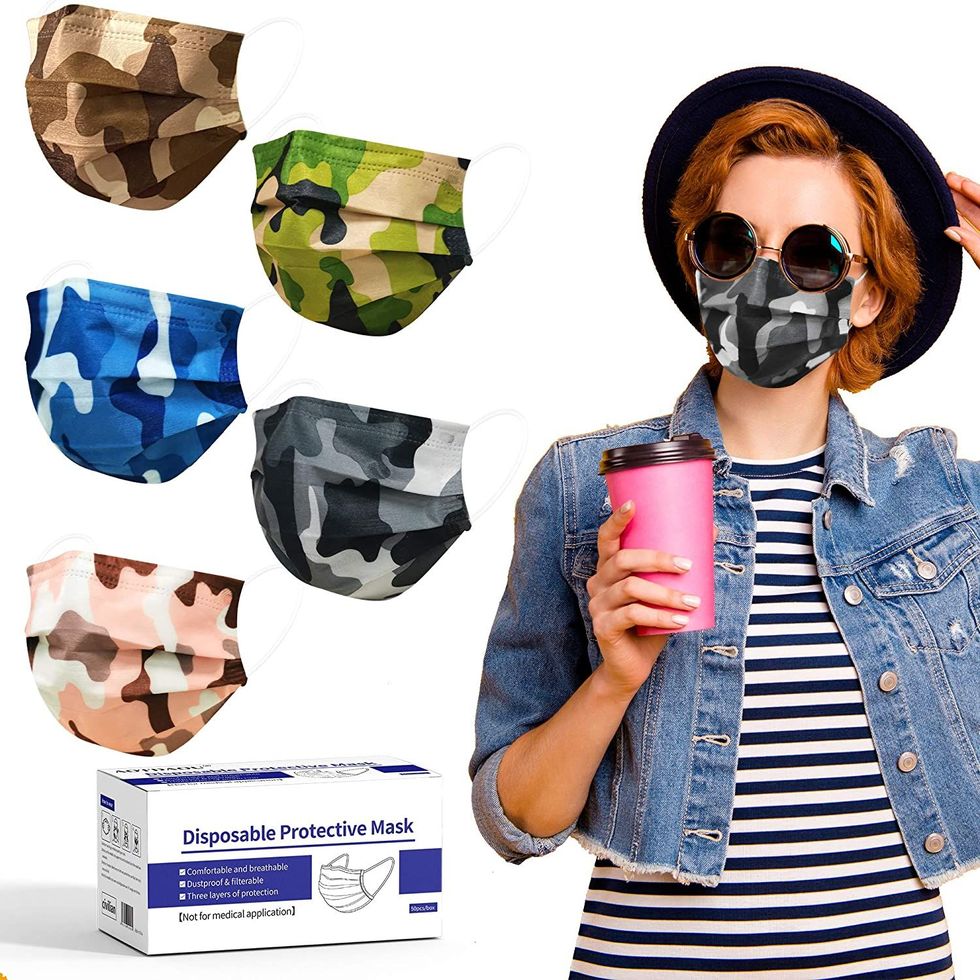 Camo Disposable Face Mask