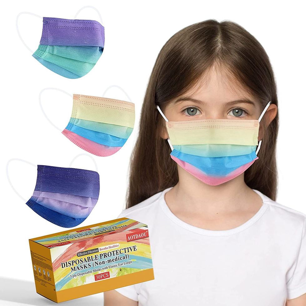 Kids Disposable Face Masks, Tie Dye Pattern Mask