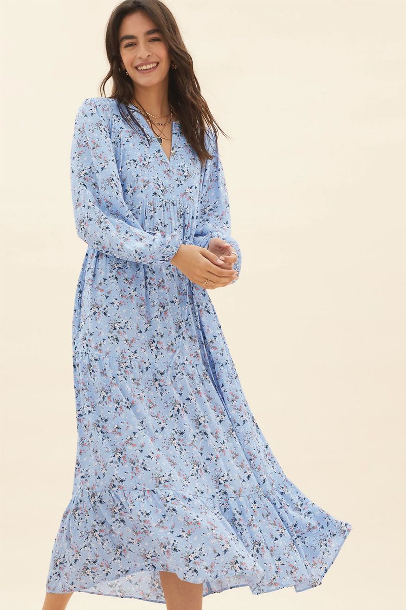 Ditsy Floral Maxi Tiered Dress