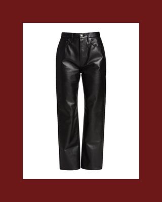 90s Recycled Leather Pinch-Waist Trousers